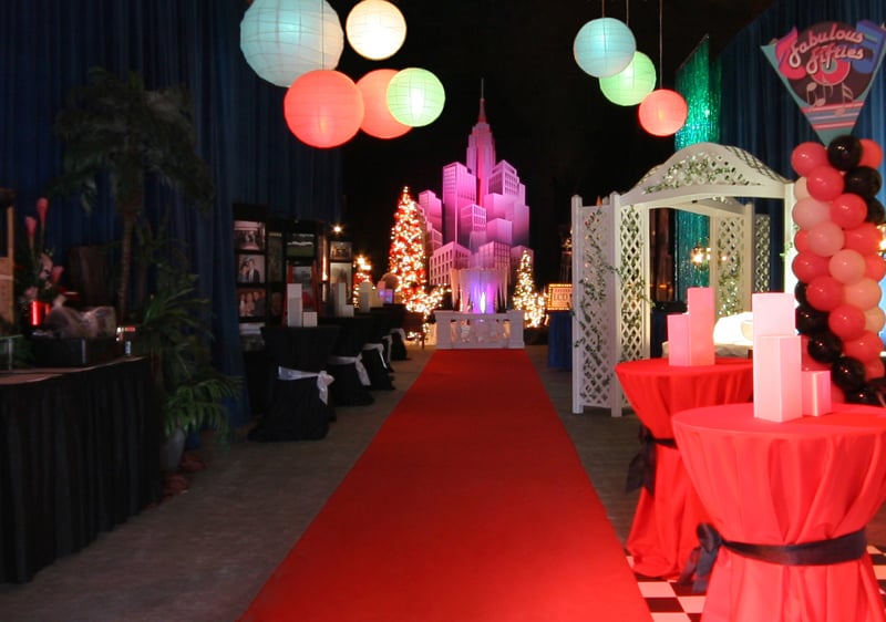 A red-carpet walkway, colorful lanterns and themed displays at LCD’s 40th anniversary celebration.