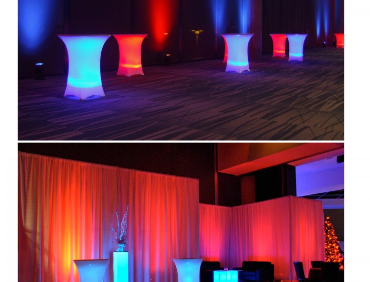 Lighted cocktail tables